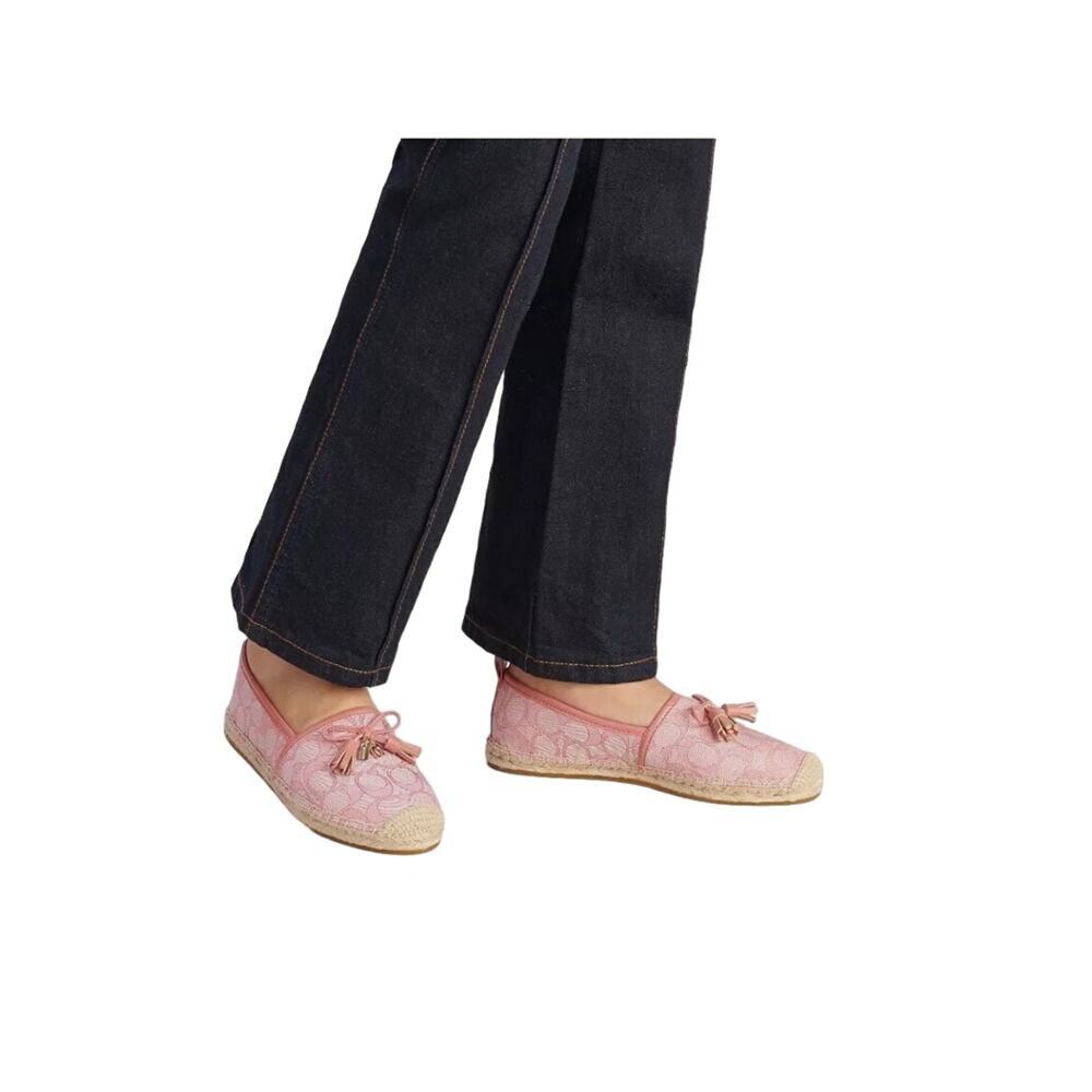 COACH PINK FLATS CARSON ESPADRILLE SHOES SIZE 11 - Picture 2 of 5